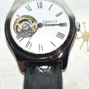 Vtg. Rare Opera Since 1903 Manual Winding Mechanical Open Heart Glass Back Watch